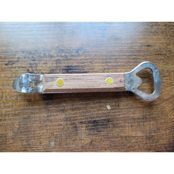 Vintage Mid-Century Can/Bottle Opener w/Wood Handle - Picture 4 of 7
